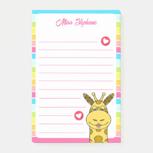 Schattigee regenboog Giraffe met harten leraar naa Post-it® Notes