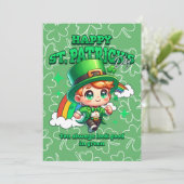 Schattigee Regenboog Happy St. Patrick's Day Celti Feestdagenkaart (Staand voorkant)