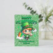 Schattigee Regenboog Happy St. Patrick's Day Celti Feestdagenkaart (Staand voorkant)