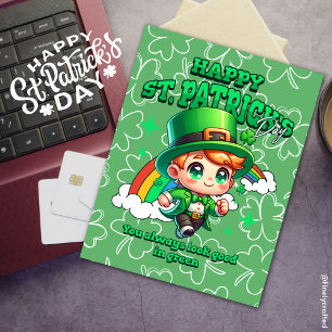 Schattigee Regenboog Happy St. Patrick's Day Celti Feestdagenkaart