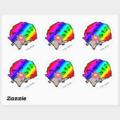 Schattigee Regenboog Hedgehog met Bow Stickers (Vel)