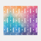 Schattigee regenboog Herhalende Naam Gepersonalise Fleece Deken (Voorkant (Horizontaal))