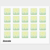 Schattigee Regenboog Huizen op Hills Vierkante Sticker (Vel)