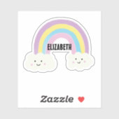 Schattigee regenboog kawaii aangepaste gepersonali sticker (Vel)