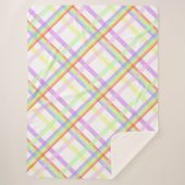 Schattigee regenboog kleurrijke tartan sherpa deken (Voorkant)