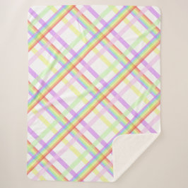 Schattigee regenboog kleurrijke tartan sherpa deken