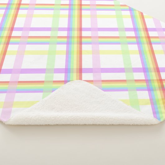 Schattigee regenboog kleurrijke tartan sherpa deken (3/4)