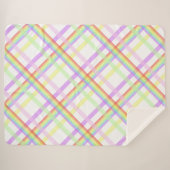 Schattigee regenboog kleurrijke tartan sherpa deken (Voorkant (horizontaal))