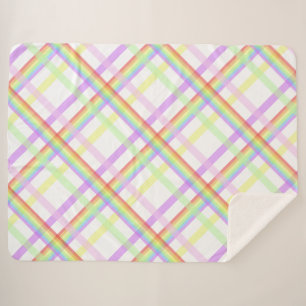 Schattigee regenboog kleurrijke tartan sherpa deken