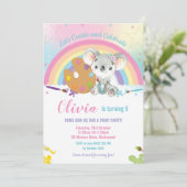 Schattigee Regenboog Koala Art Paint Verjaardagsfe Kaart (Staand voorkant)
