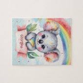 Schattigee regenboog Koala gepersonaliseerde Kinde Legpuzzel (Horizontaal)