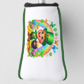 Schattigee Regenboog Leprechaun met Goud Golfheadcover (Draai 90)