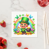 Schattigee Regenboog Leprechaun met Goud Servet (Insitu)