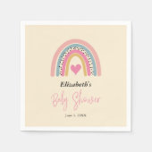 Schattigee regenboog met hart meisje Baby shower Servet (Voorkant)
