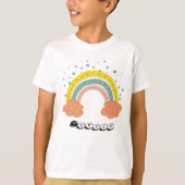 Schattigee regenboog met wolken t-shirt (Voorkant)