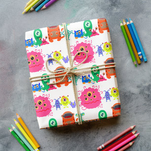 Schattigee regenboog Monster Mash Cadeaupapier