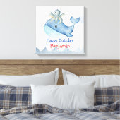 Schattigee regenboog octopus Walvis Verjaardagsfee Canvas Afdruk (Insitu (Slaapkamer))
