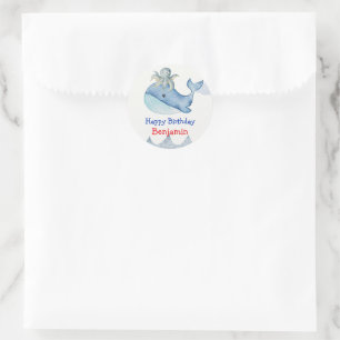 Schattigee regenboog octopus Walvis Verjaardagsfee Ronde Sticker