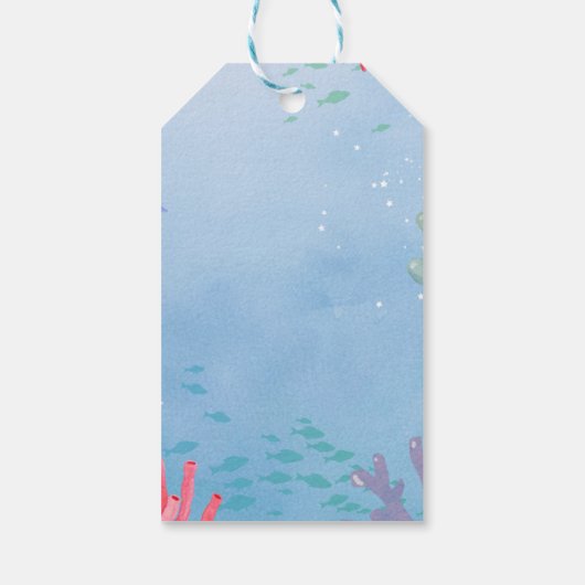 Schattigee regenboog Otter Scallops Verjaardagsfee Cadeaulabel (Achterkant)