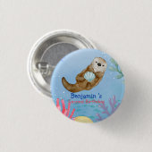 Schattigee regenboog Otter Scallops Verjaardagsfee Ronde Button 3,2 Cm (Voorkant /achterkant)