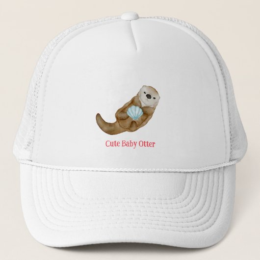 Schattigee regenboog Otter Scallops Verjaardagsfee Trucker Pet (Voorkant)