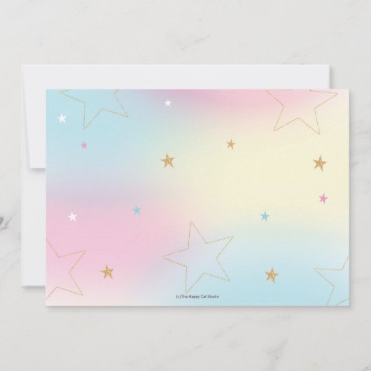 Schattigee Regenboog Panda Art Party Verjaardagsfo Kaart (Achterkant)