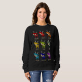 Schattigee regenboog rendier Tacky Christmas Trui (Voorkant volledig)