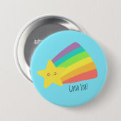 Schattigee regenboog ronde button 7,6 cm (Voorkant /achterkant)