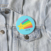 Schattigee regenboog ronde button 7,6 cm (In situ)