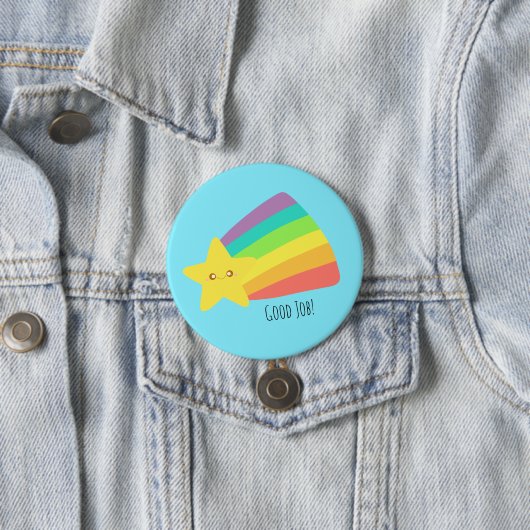 Schattigee regenboog ronde button 7,6 cm (In situ)