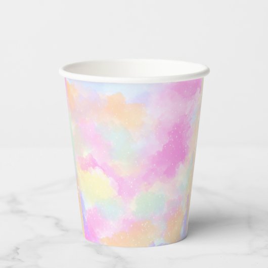 Schattigee regenboog roze axolotl meisje verjaarda papieren bekers (Achterkant)