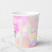 Schattigee regenboog roze axolotl meisje verjaarda papieren bekers (Links)