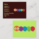 Schattigee regenboog rups Visitekaartjes (Voorkant / Achterkant)