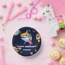 Schattigee regenboog Shark Galaxy Rocket verjaarda Papieren Kommen