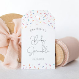 Schattigee Regenboog Sprinkles Baby Sprinkle Showe Cadeaulabel