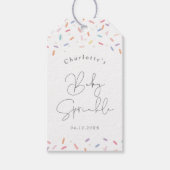 Schattigee Regenboog Sprinkles Baby Sprinkle Showe Cadeaulabel (Voorkant)
