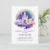 Schattigee regenboog sprookje kasteel meisjes verj kaart (Staand voorkant)