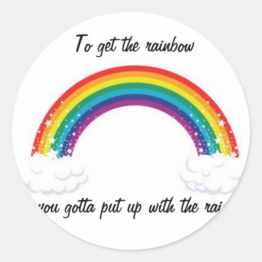 Schattigee Regenboog Sticker! Ronde Sticker (Voorkant)