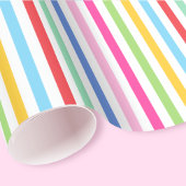 Schattigee Regenboog Stripes Verjaardag Kleurrijk Cadeaupapier