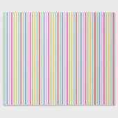 Schattigee Regenboog Stripes Verjaardag Kleurrijk Cadeaupapier (Vlak)