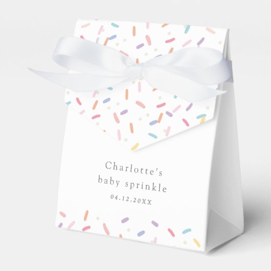 Schattigee regenboog strooit Baby strooidouche Bedankdoosjes (Voorkant Zijde)