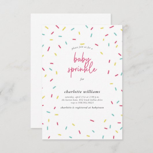 Schattigee regenboog strooit Baby strooidouche Kaart (Voorkant / Achterkant)