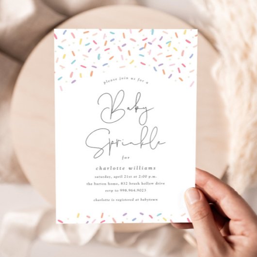 Schattigee regenboog strooit Baby strooidouche Kaart