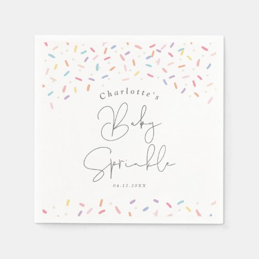 Schattigee regenboog strooit Baby strooidouche Servet (Voorkant)