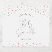 Schattigee regenboog strooit Baby strooidouche Sparkling Wijnetiket (Enkel label)