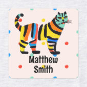 Schattigee regenboog tijger kleurrijke school naam labels (Design 2)