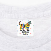 Schattigee regenboog tijger kleurrijke school naam labels (Aangebracht)