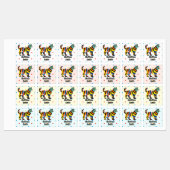 Schattigee regenboog tijger kleurrijke school naam labels (Vel)