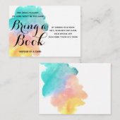 Schattigee regenboog waterverf baby Breng een boek Informatiekaartje (Voorkant / Achterkant)