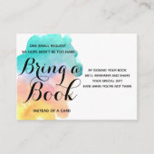 Schattigee regenboog waterverf baby Breng een boek Informatiekaartje (Voorkant)